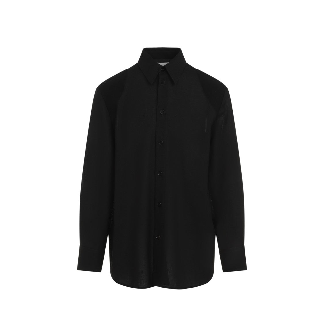 Jil Sander Tailored Black Shirt In Virgin Wool