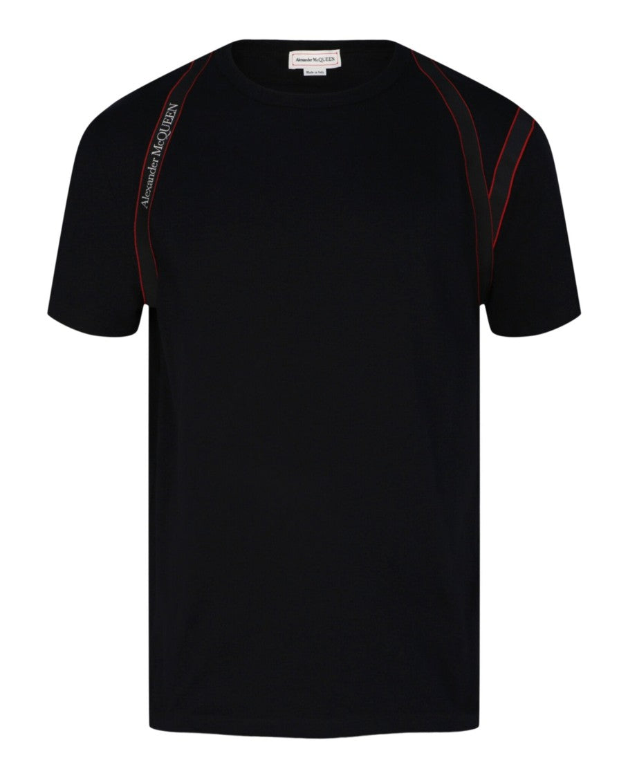 Alexander Mcqueen Tape Logo Harness Crewneck T-Shirt