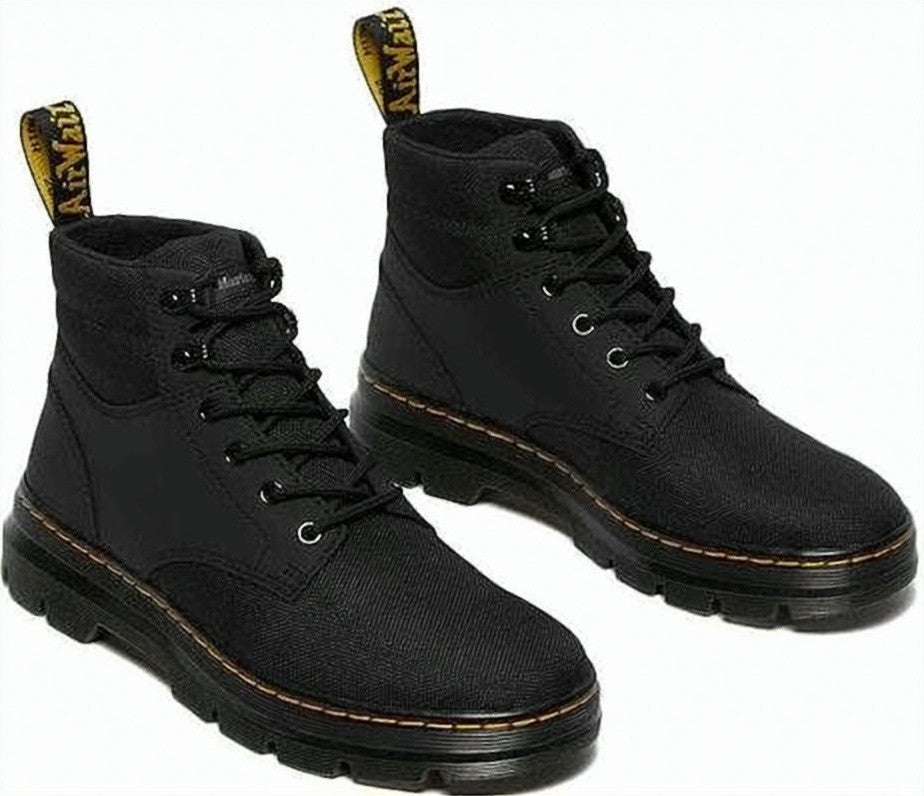 Dr. Martens High-Top Black Canvas And Synthetic Leather Boots