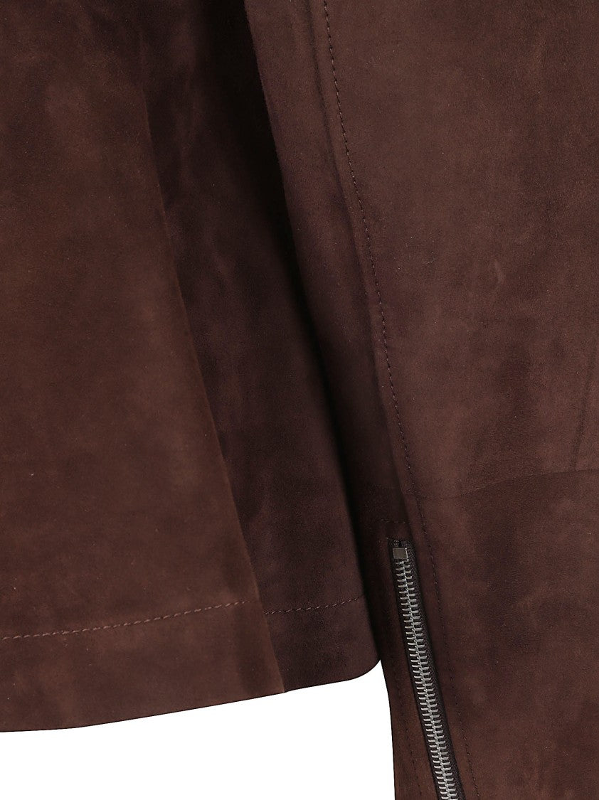 Alaïa Fitted Peplum Jacket In Suede Goat Leather