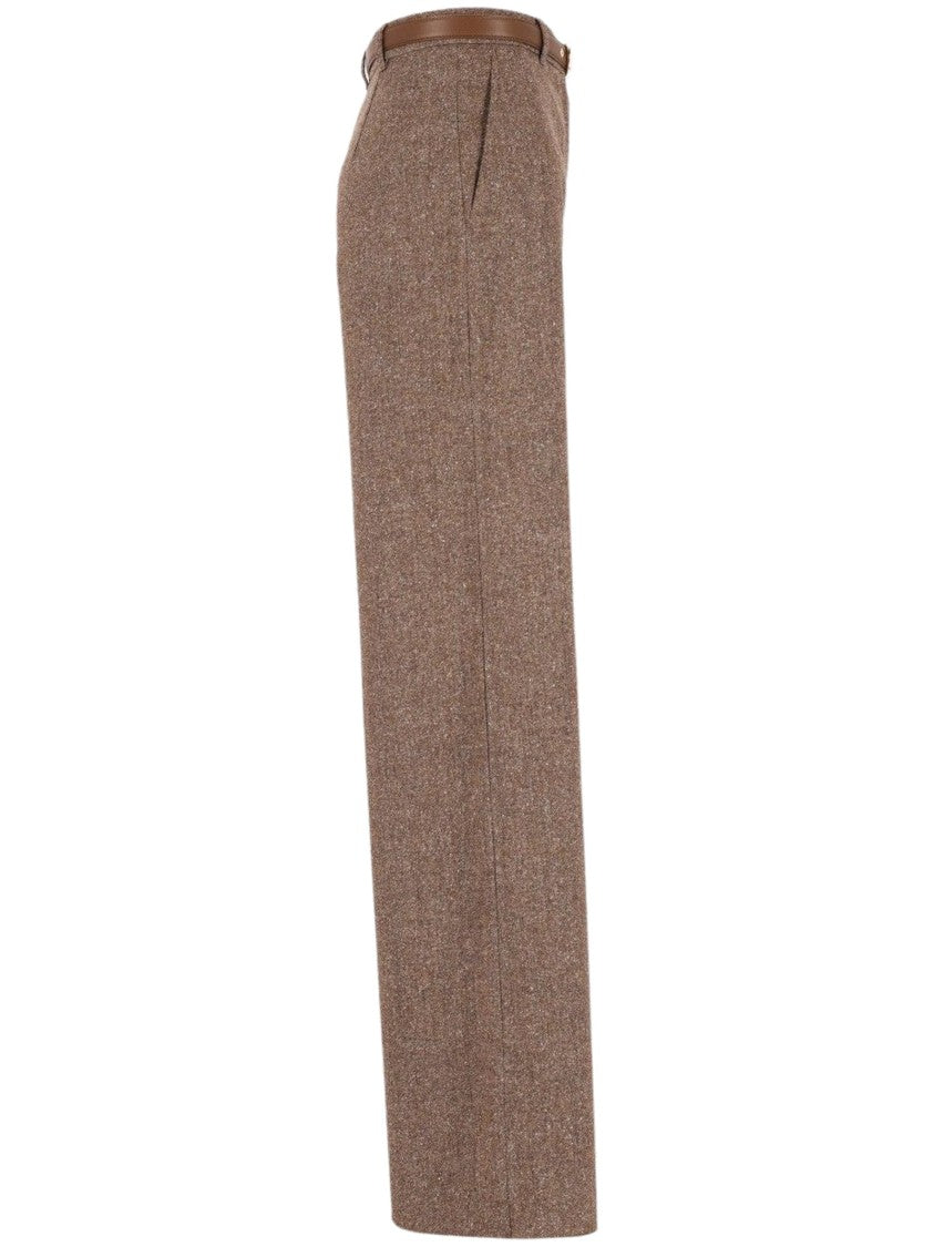 Max Mara Gioia High-Waist Textured Wide-Leg Pants