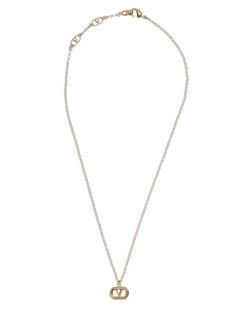 Valentino Garavani Ovalette Polished Bronze Cut-Out Necklace