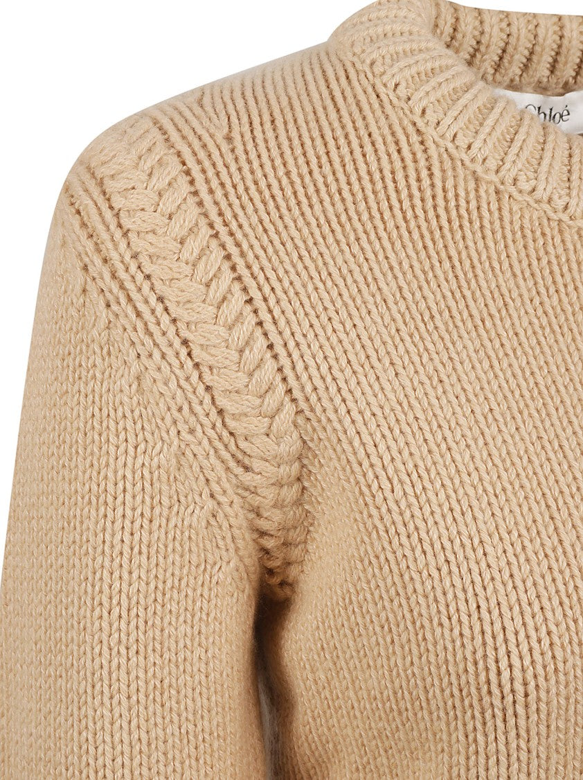 Chloé Cropped Crew Neck Sweater