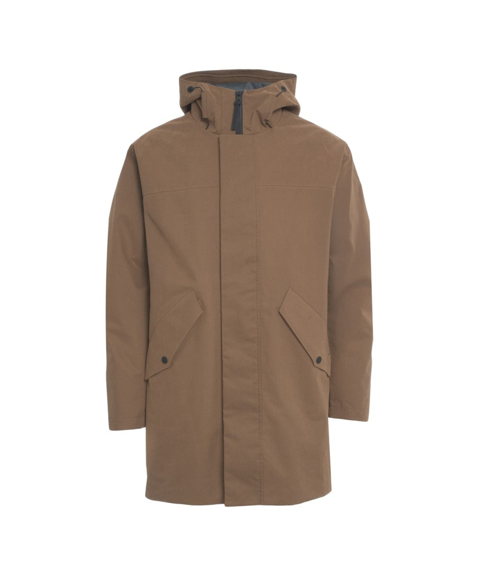 People Of Shibuya Versatile Brown Parka With Removable Inner Jacket And Practical Features