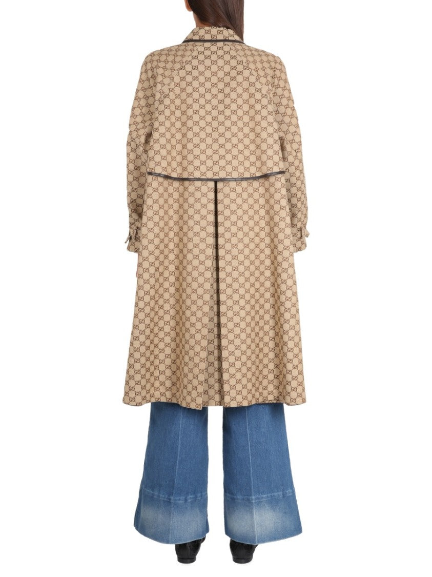Gucci Pointed Collar Reversible Coat With Distinctive Button Closure