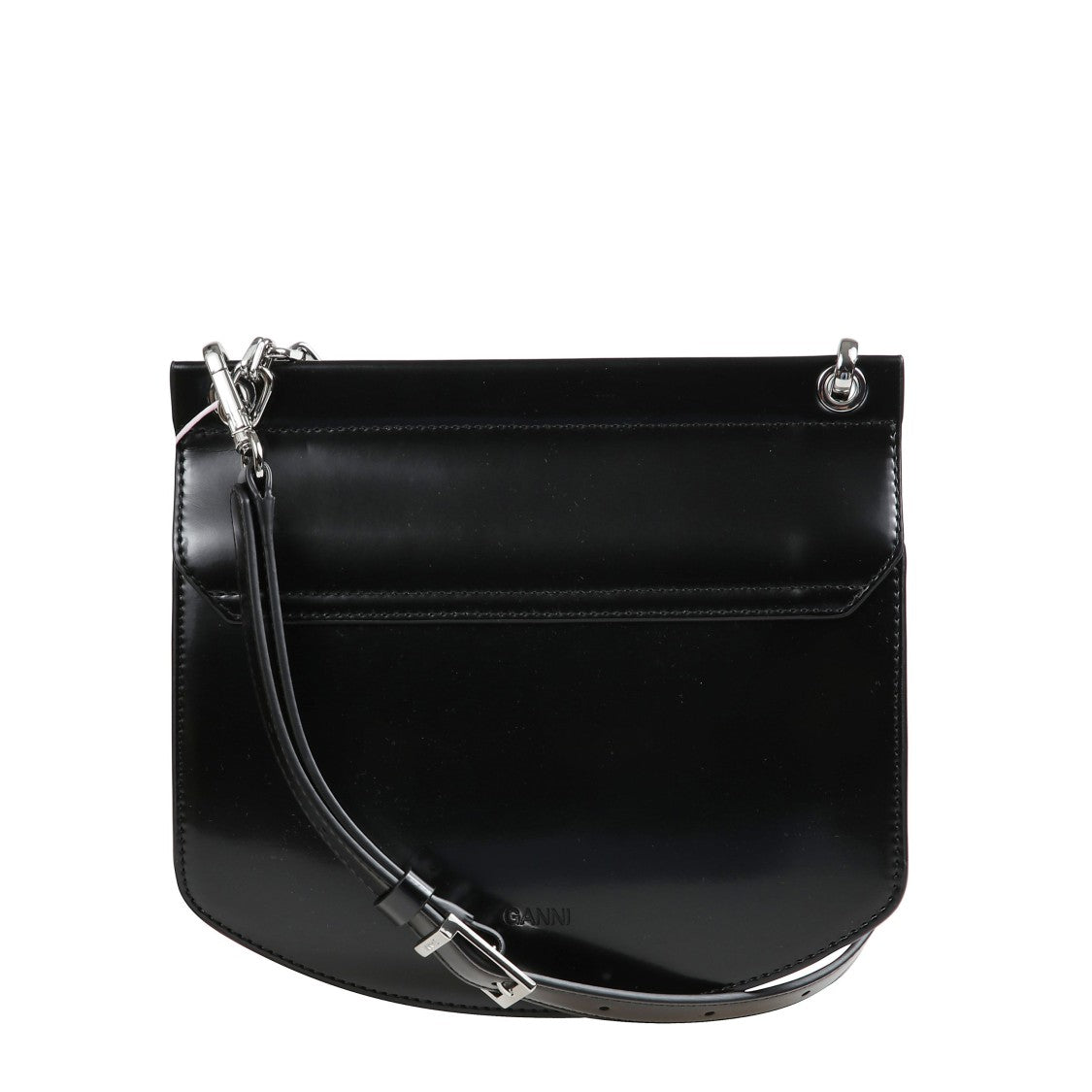 Ganni Compact Neutral Shoulder Bag With Box Shape