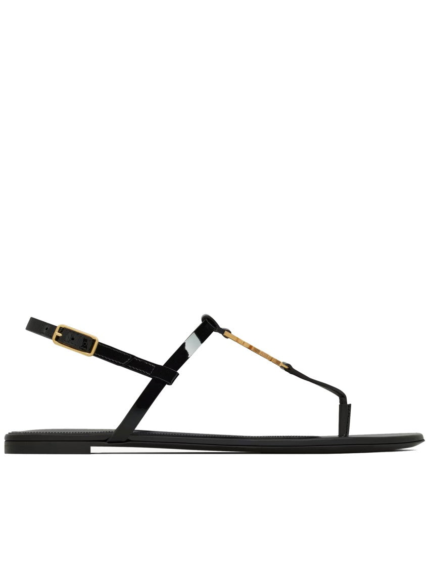 Saint Laurent Black Sandali Piatti Cassandra Sandals
