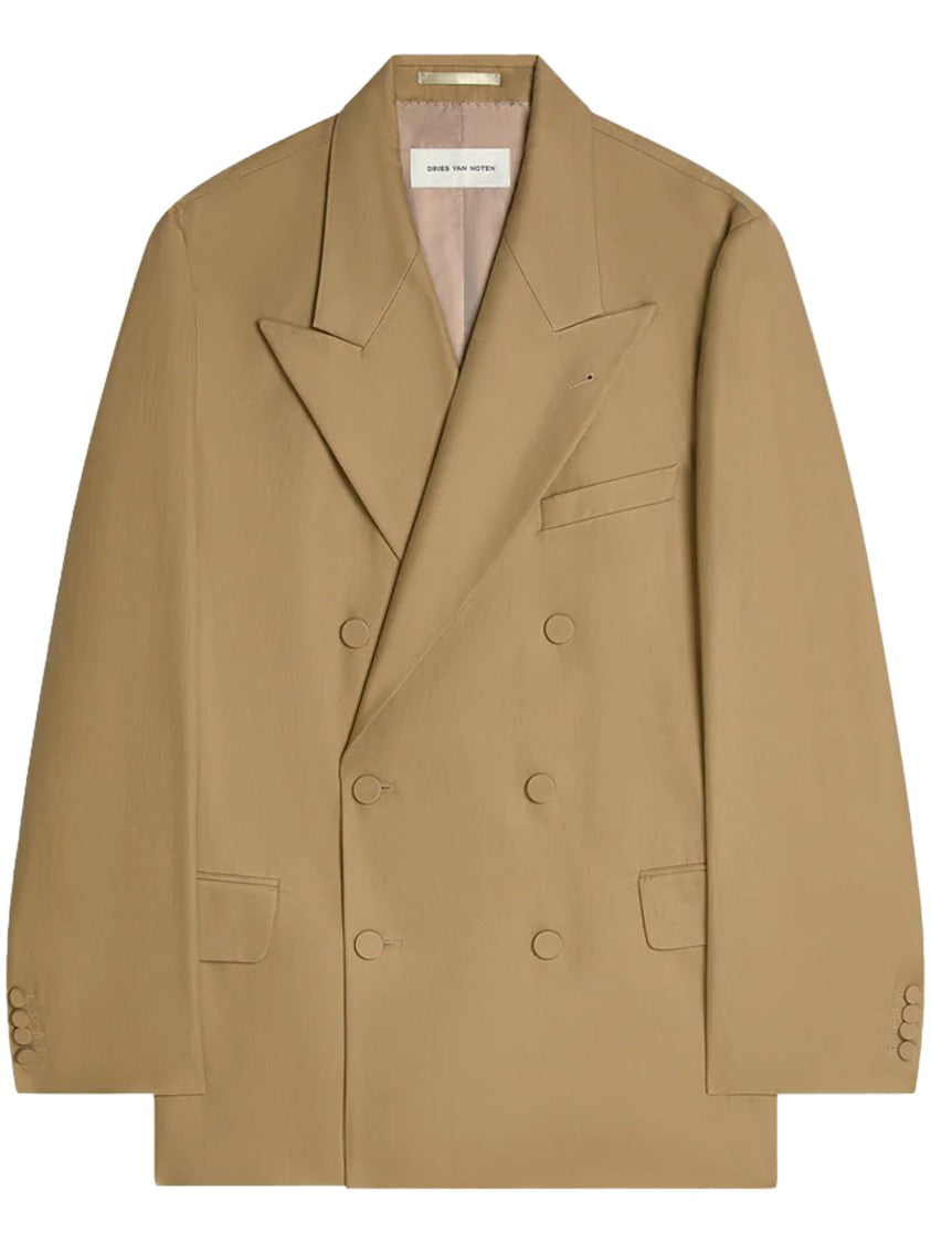 Dries Van Noten Double-Breasted Brown Jacket With Wide Lapels