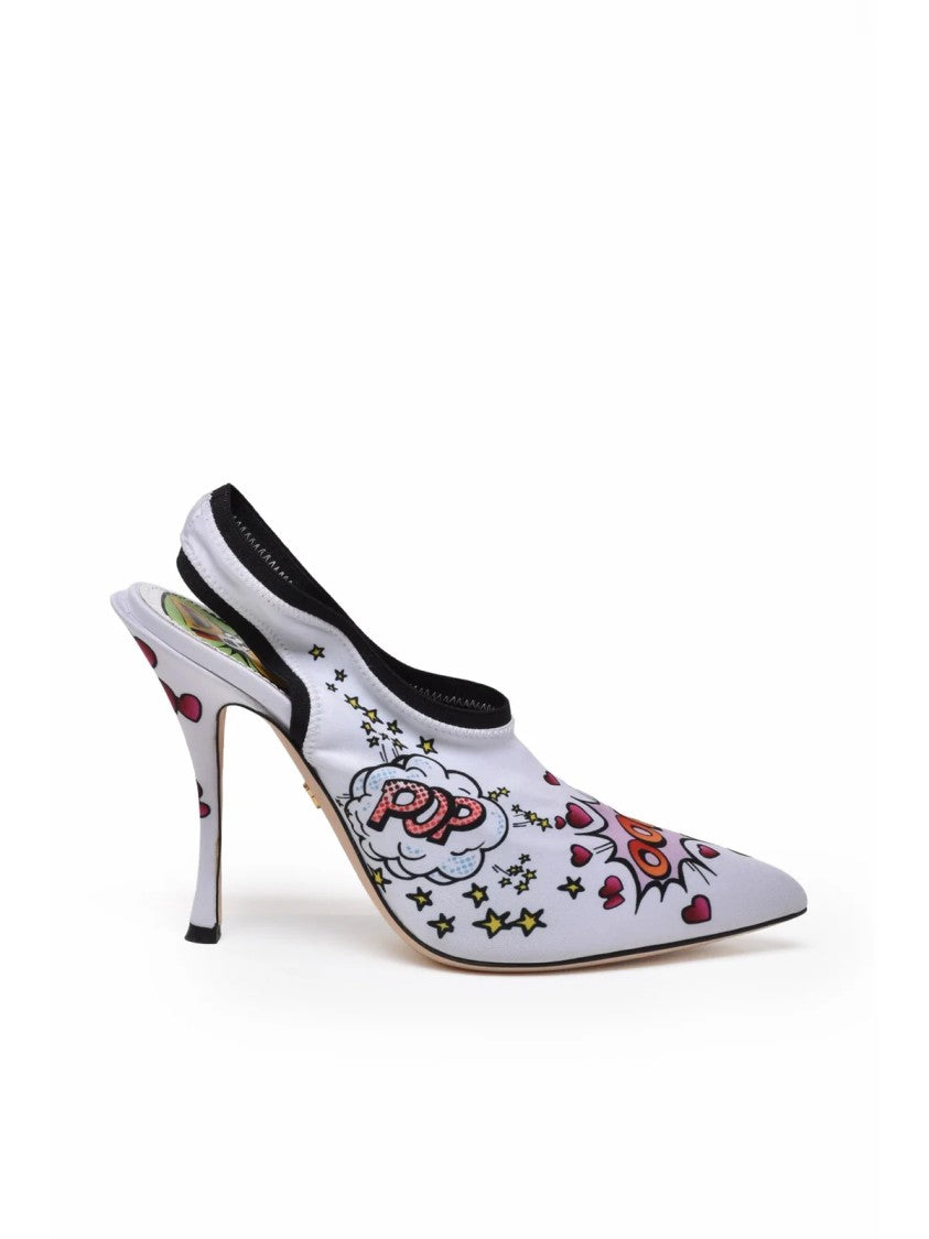 Dolce & Gabbana Multicolor Chanel-Style Pointed Toe Lycra Pumps