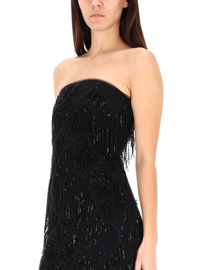 Rotate Birger Christensen Strapless Black Midi Dress