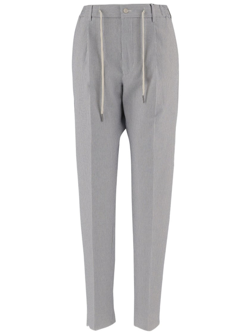 Tagliatore Stretch Cotton-Blend Striped Pants