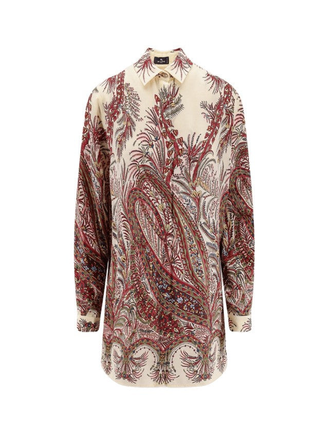 Etro Long Silk Crêpe De Chine Shirt
