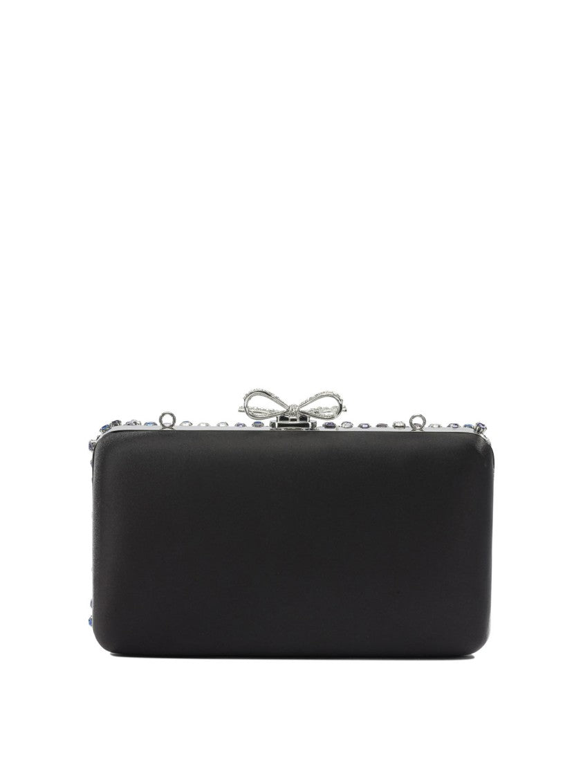 Self-Portrait Multi-Crystal Knit Clutch Bag