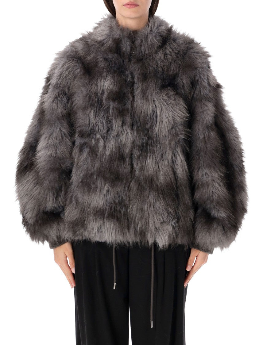 Sword Bomber Eco Martora Voluminous Plush Bomber Jacket