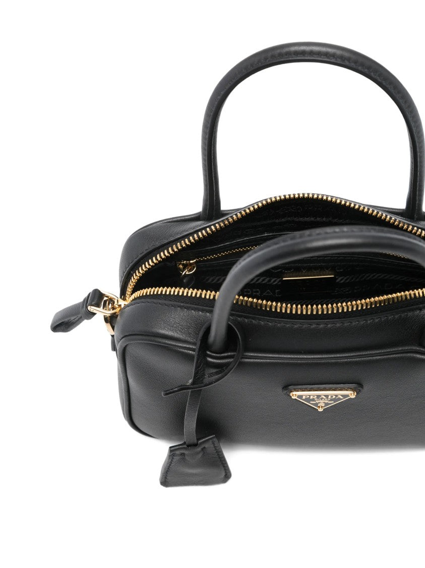 Prada Black Bauletto Smooth Leather Handbag