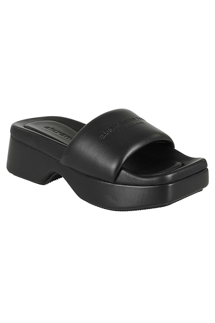 Alexander Wang Platform Black Float Slide Slippers
