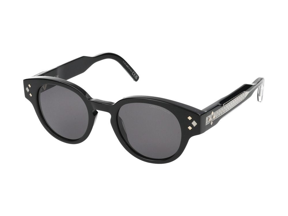 Dior Bold Rounded Frame Sunglasses With Diamond Accents