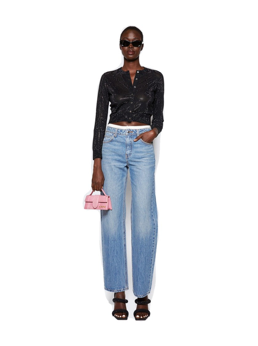 Alexander Wang Straight Pointelle Undie Jeans Vintage Light Indigo