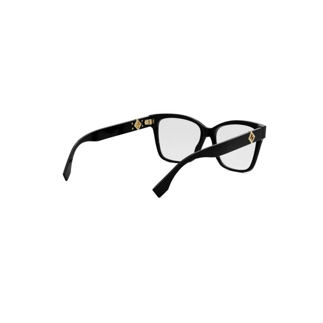 Fendi Fe50117i Rectangular Eyeglasses With Gold-Tone Accents