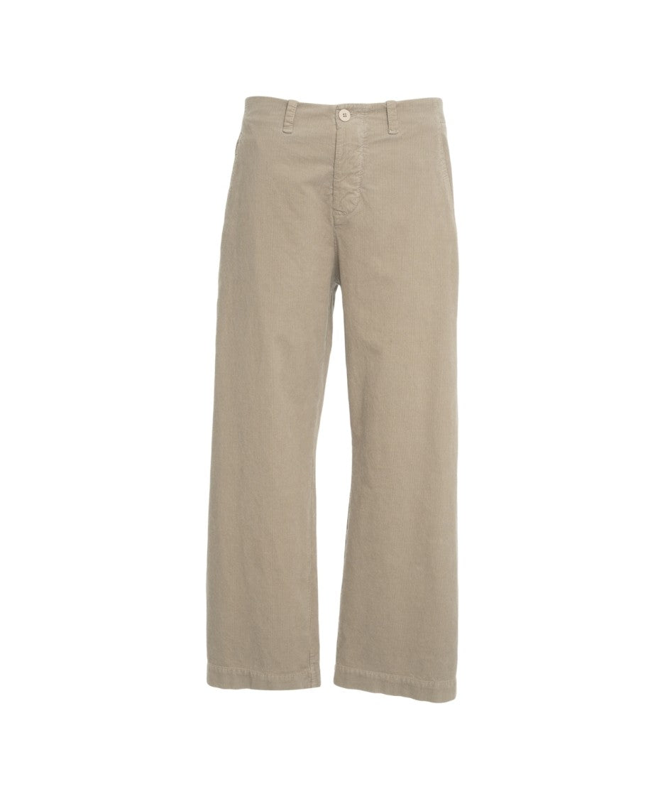 Transit Wide Leg Trousers With Classic Button Closure And Fluid Silhouette