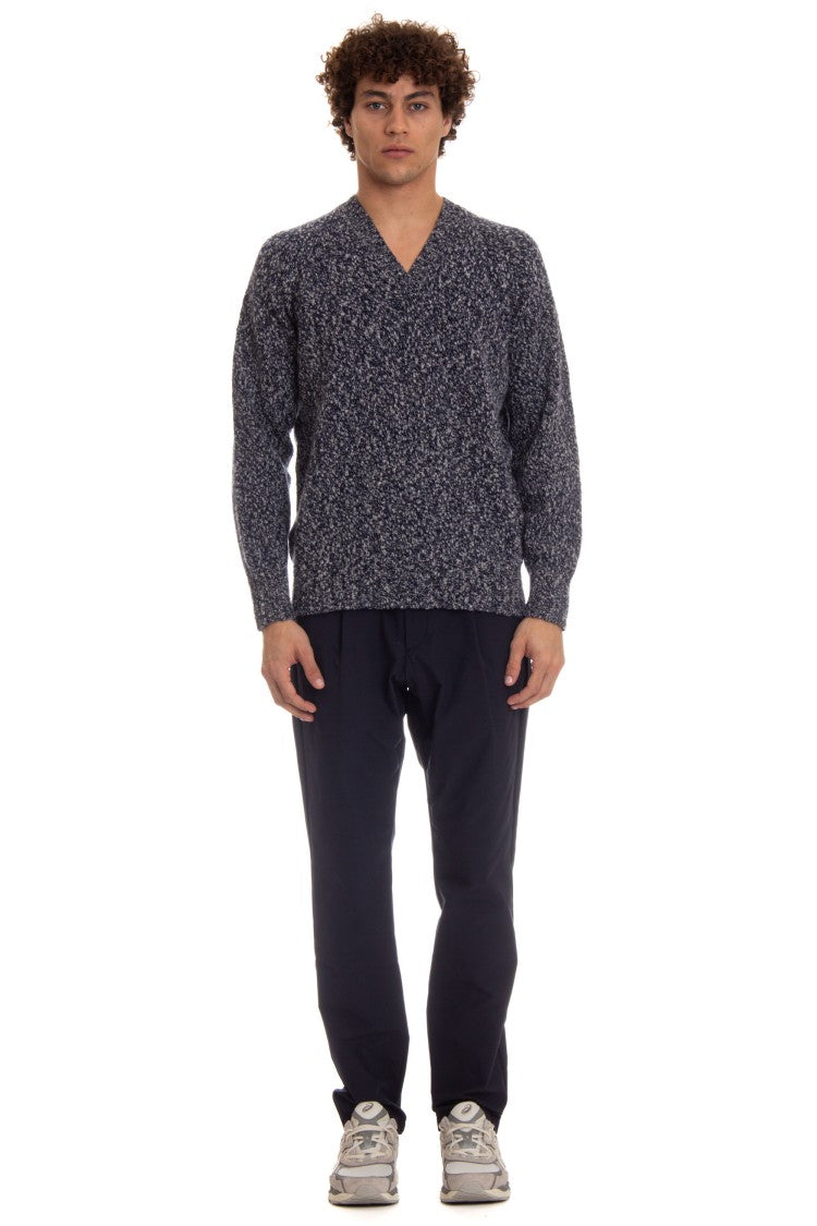 Drumohr V-Neck Wool Mouliné Sweater