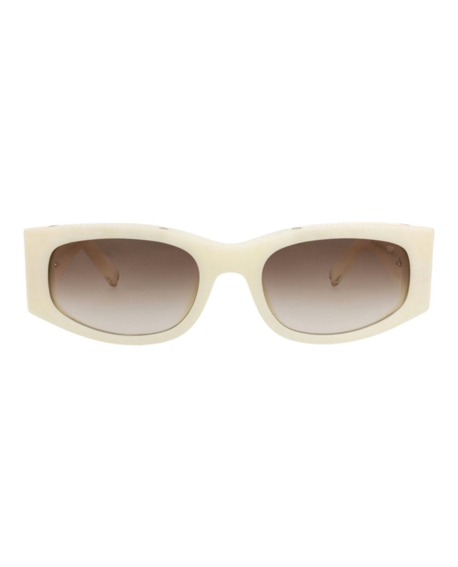 Philipp Plein Round-Frame Acetate Sunglasses With Crystal Accents