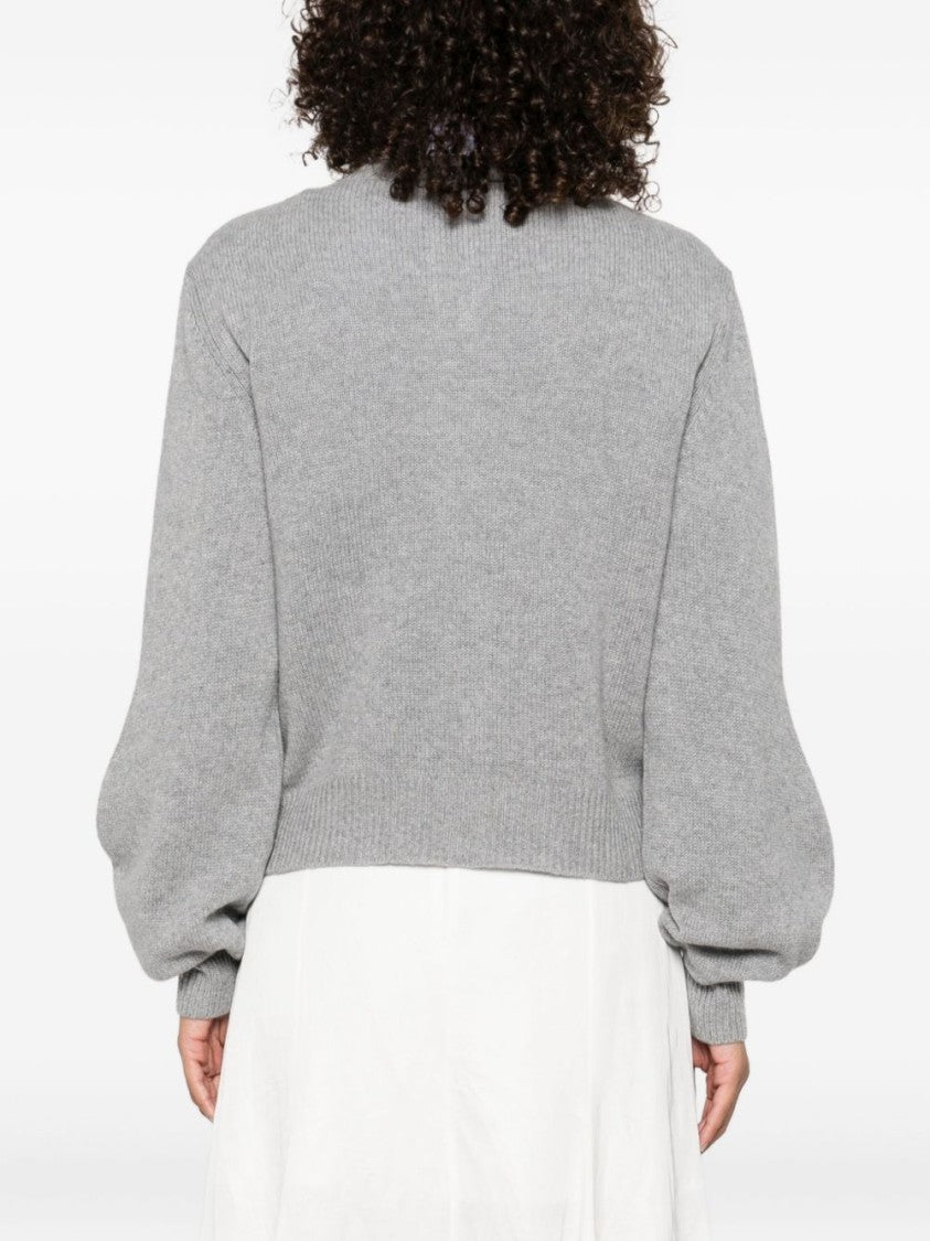 Marni Cropped Gray Cashmere Sweater