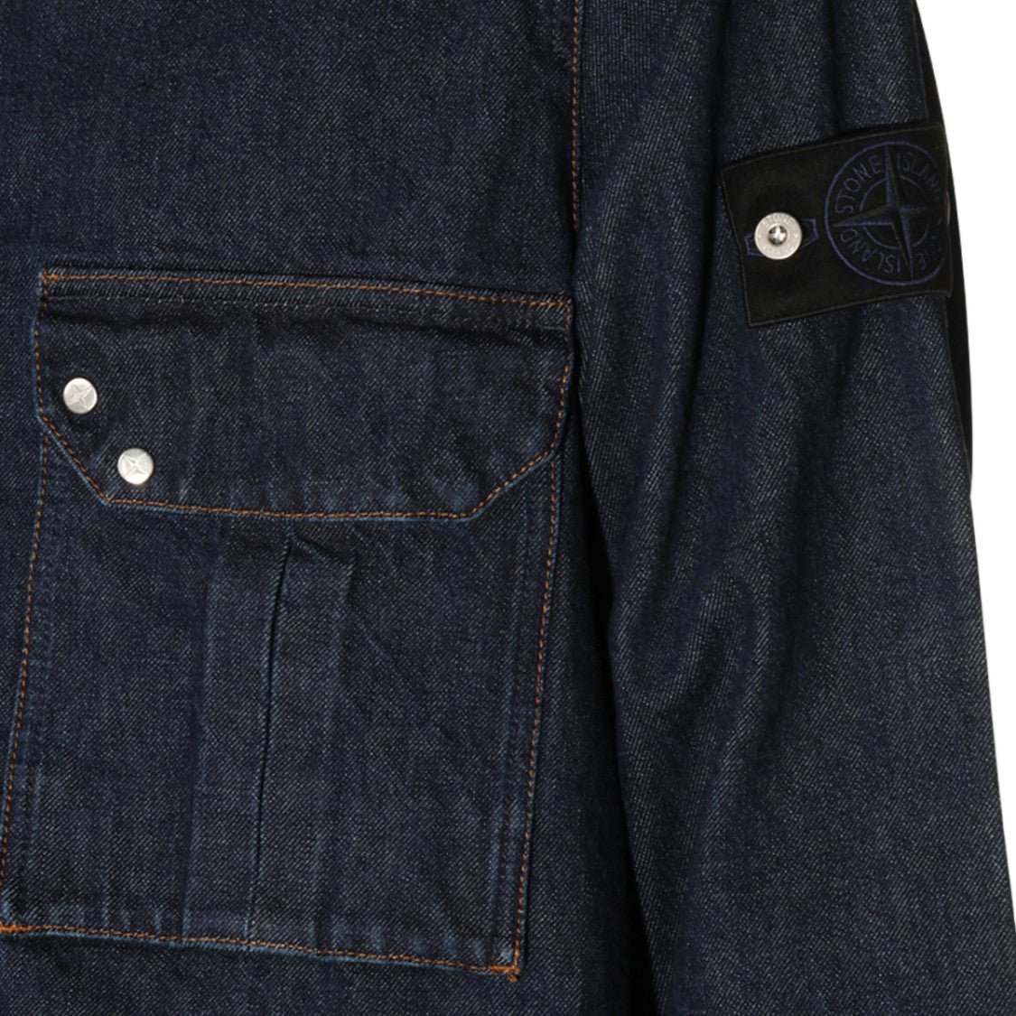 Stone Island Front Zip Flap Pocket Dark Denim Jacket