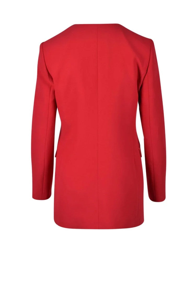 Costume National C. Structured Double-Breasted Red Jacket
