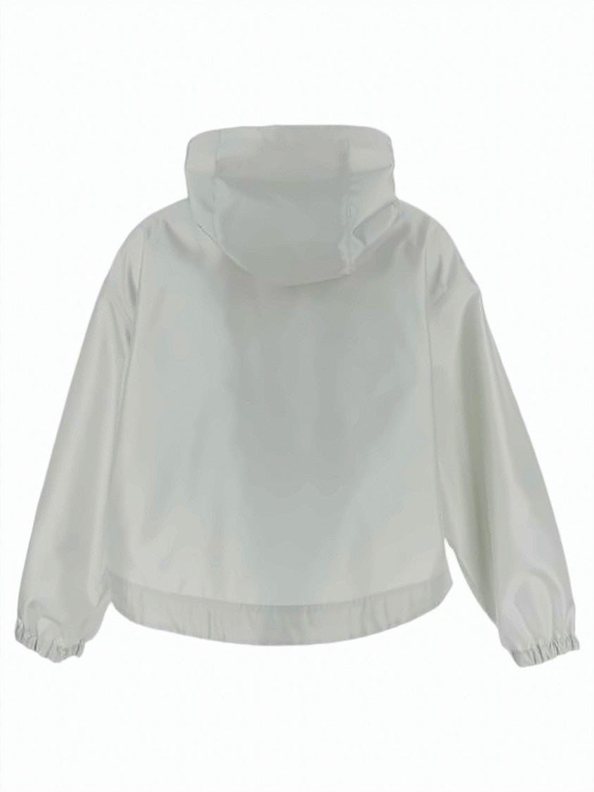 Moncler Cropped Front-Zip Moncler Jacket With Hood And Logo Patch
