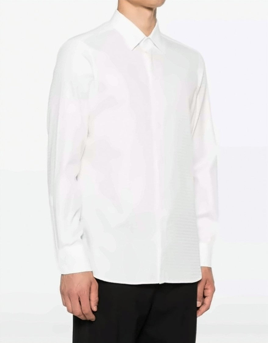 Emporio Armani Cotton Shirt With All-Over Jacquard Logo