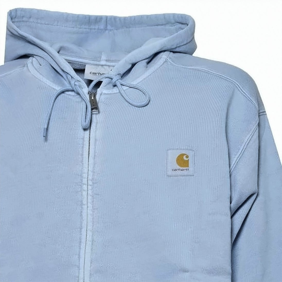 Carhartt Wip Light Blue Zip-Up Hoodie With Drawstring Hood