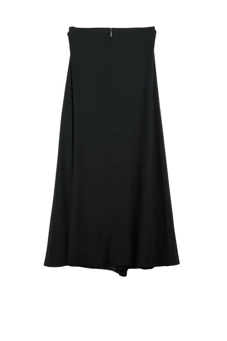 Calvin Klein Black Fluid Voile Long Skirt