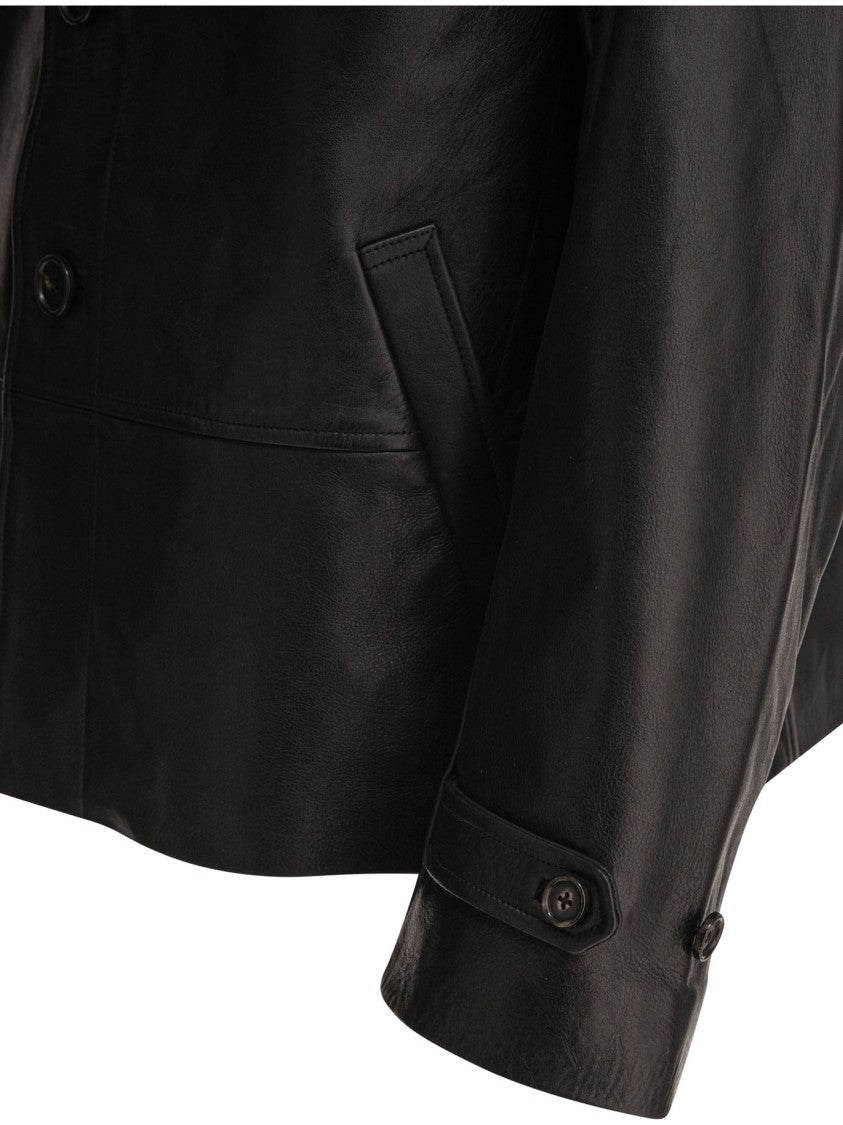 Bode Classic Black Leather Jacket