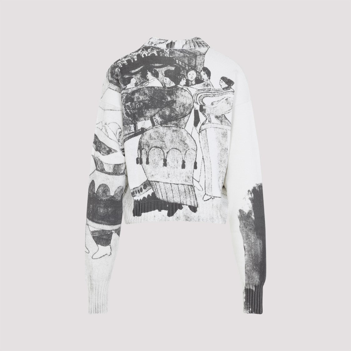 Enfants Riches Déprimés Cropped Graphic Print Sweater With Contemporary Appeal