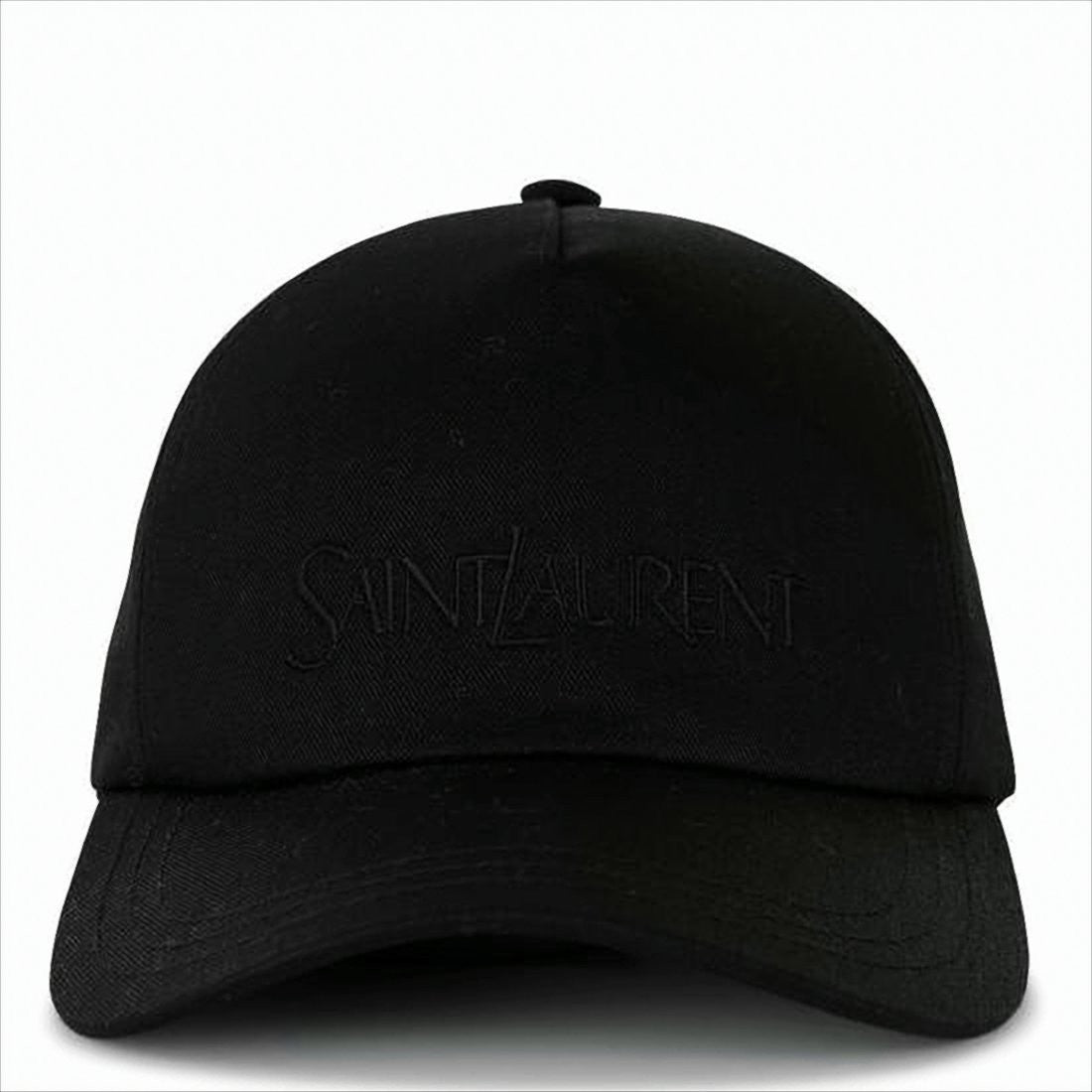 Saint Laurent Minimalist Black Cotton-Linen Blend Baseball Cap