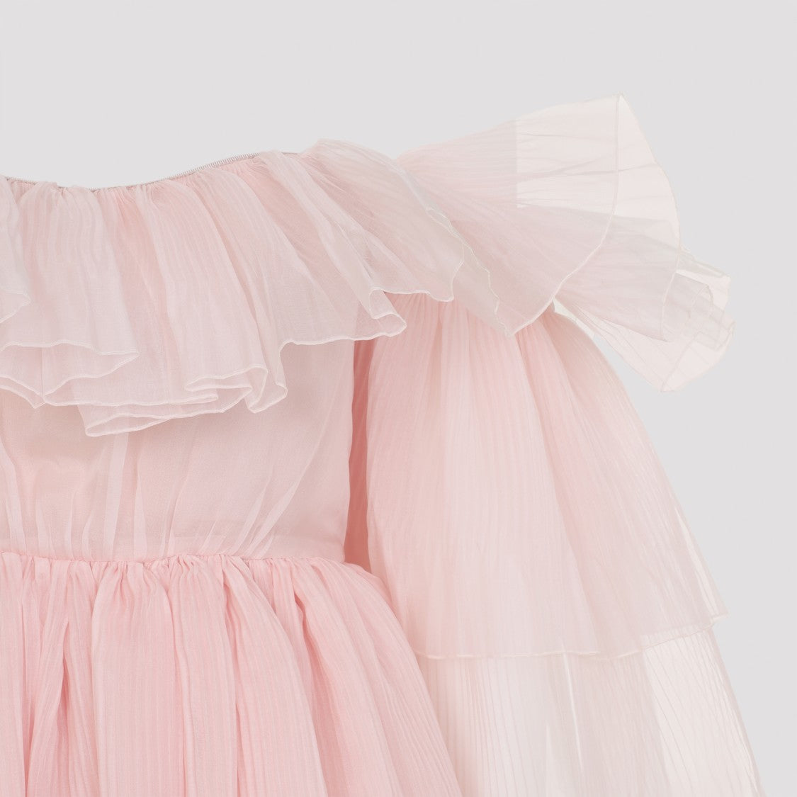 Giambattista Valli Ruffled Off-The-Shoulder Silk Dress