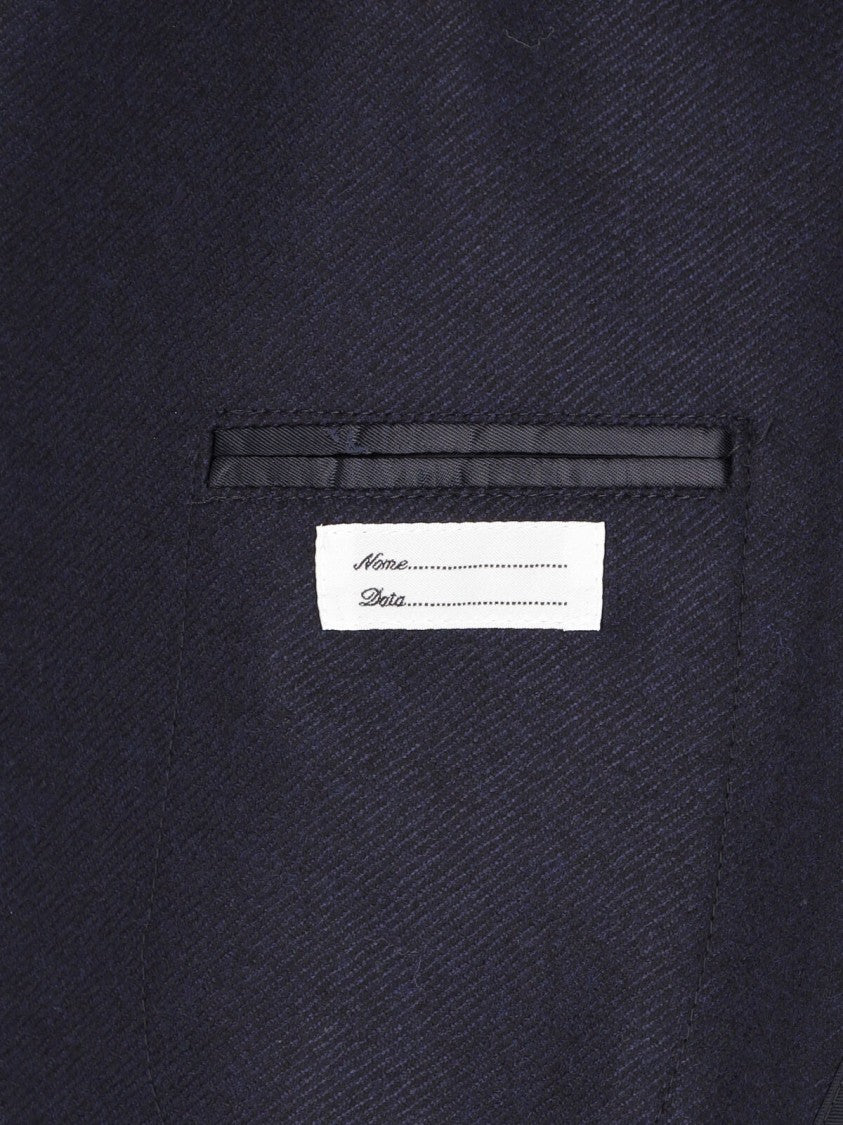 Tagliatore Blue Peak Lapel Virgin Wool Double-Breasted Blazer