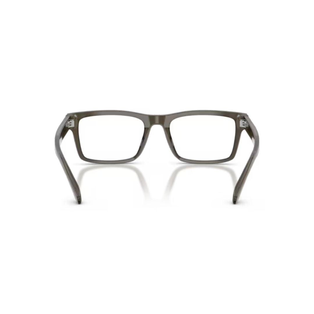 Emporio Armani 0Ea3254 Rectangular Eyeglasses In Translucent Smoky Grey Acetate