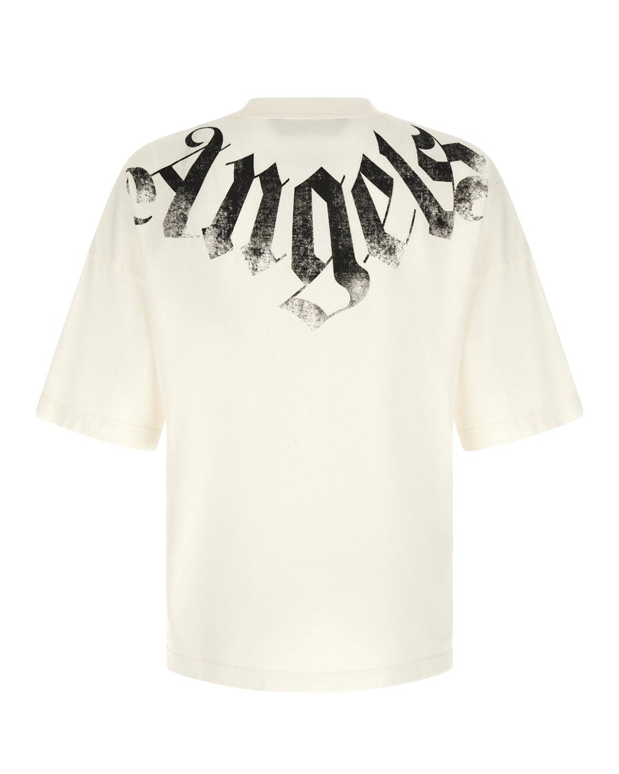 Palm Angels Oversized Cotton T-Shirt With Distressed Logo Print