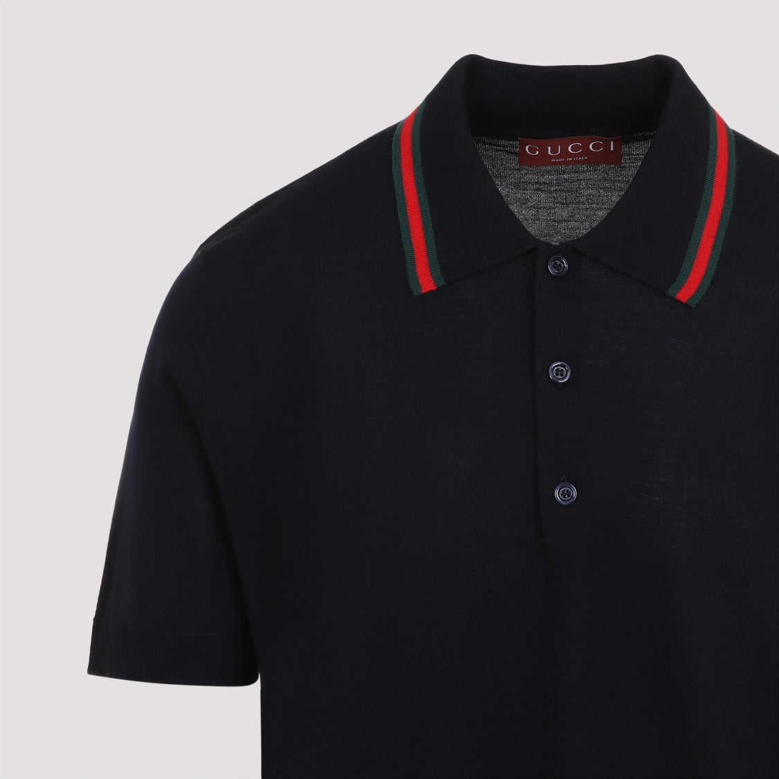 Gucci Classic Polo T-Shirt In Blue Wool