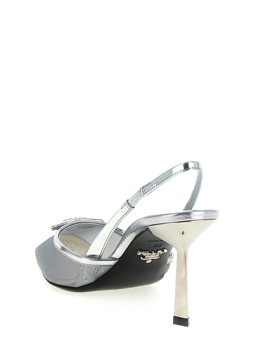Prada Triangle Logo Slingback