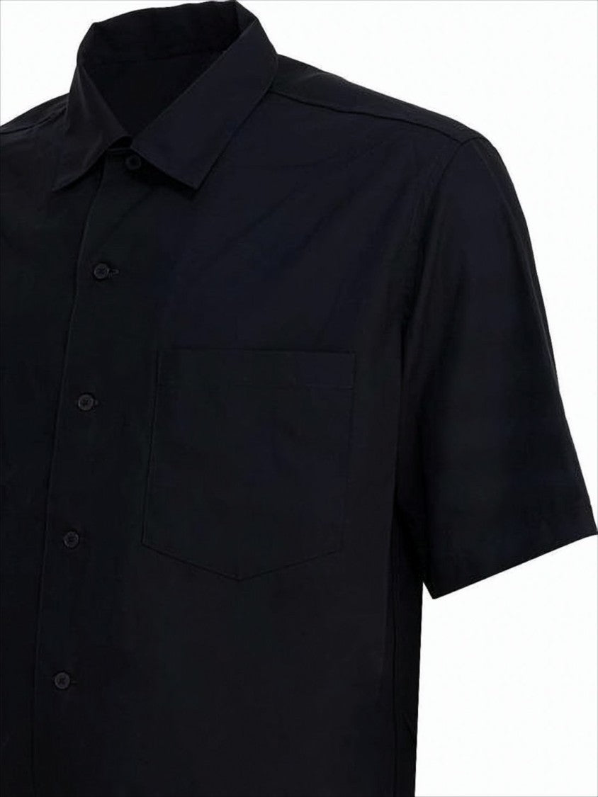 Auralee Classic Black Wool Short-Sleeved Shirt