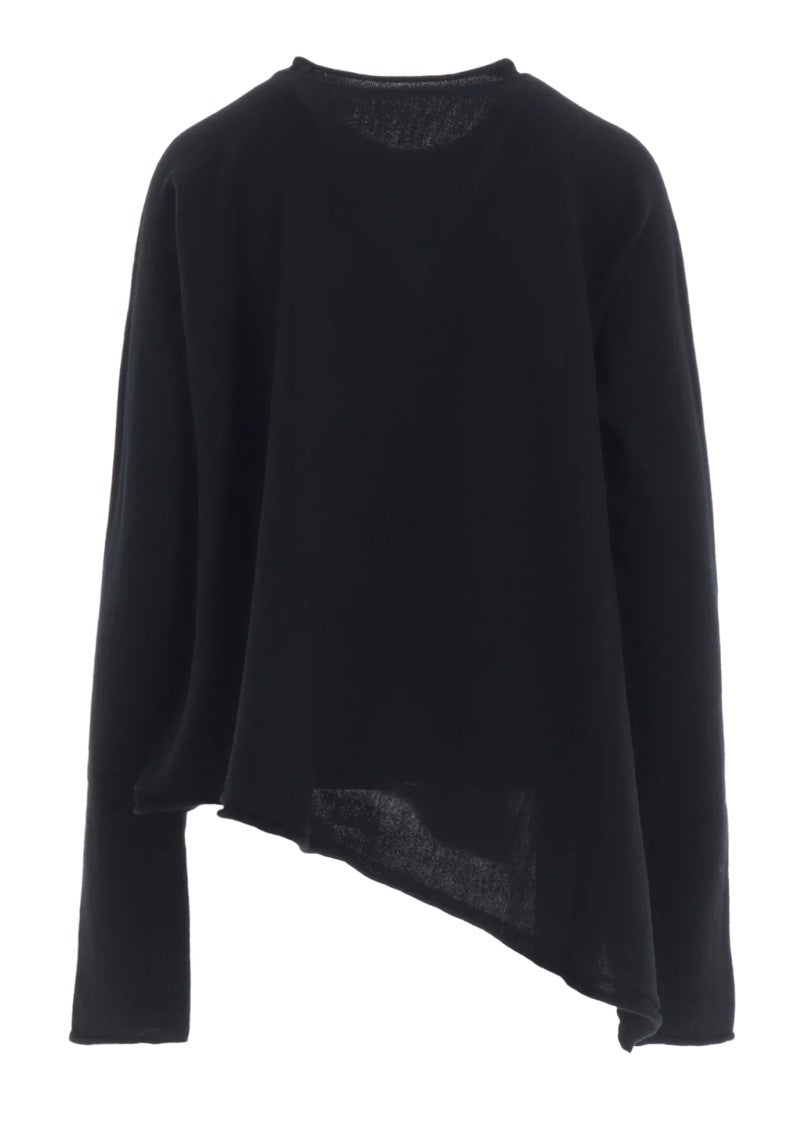 Yohji Yamamoto Asymmetrical Black Wool Sweater