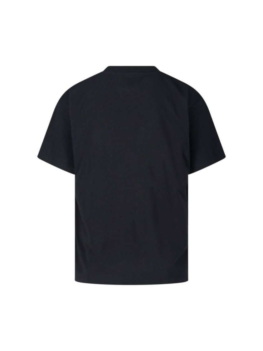 Mm6 By Maison Margiela Short-Sleeve Black T-Shirt With Contrasting Logo Patch