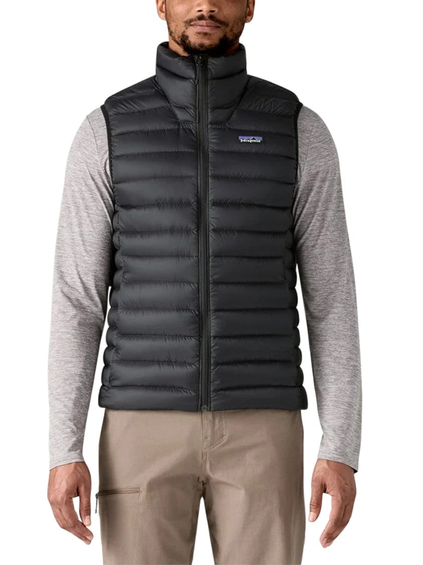 Patagonia Quilted Sleeveless Down Vest With High Collar