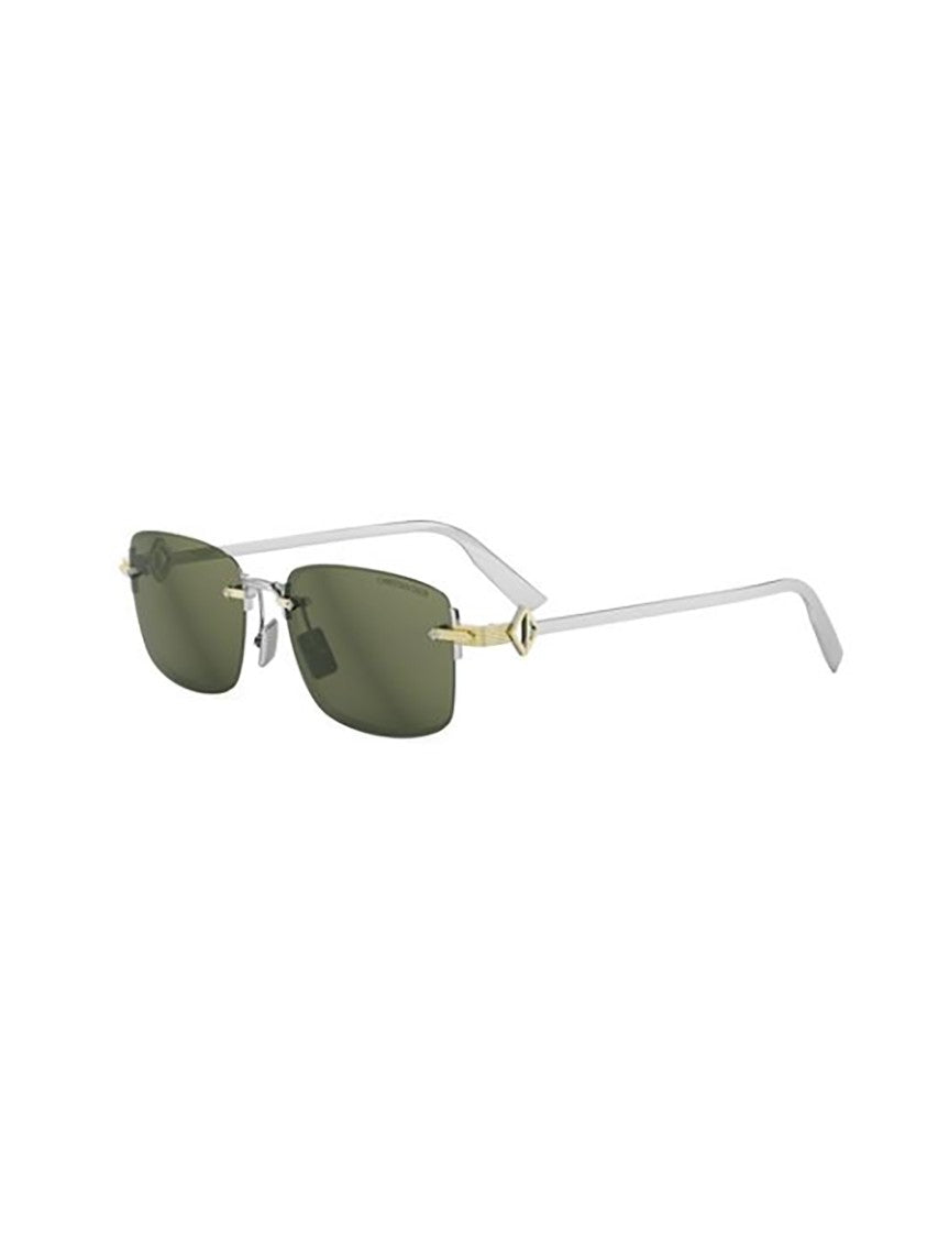 Dior Rimless Rectangular Dior Sunglasses With Gold Accents