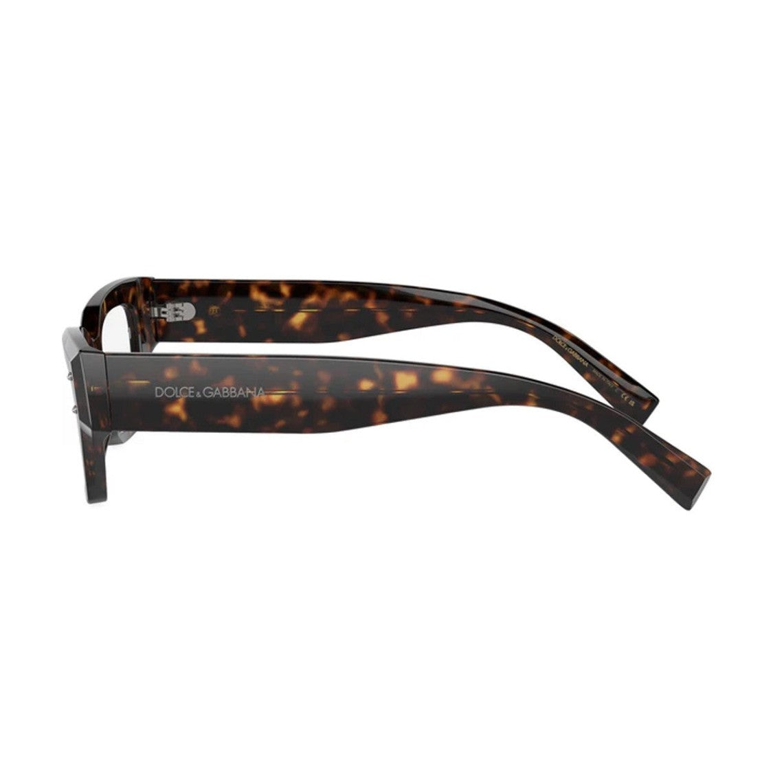 Dolce & Gabbana Havana Dg3387 Sharped Acetate Rectangular Glasses