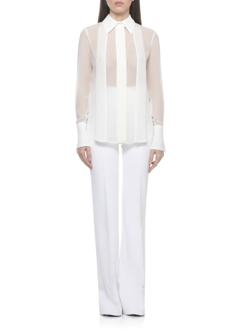 Elisabetta Franchi Ivory Silk Cufflink Shirt