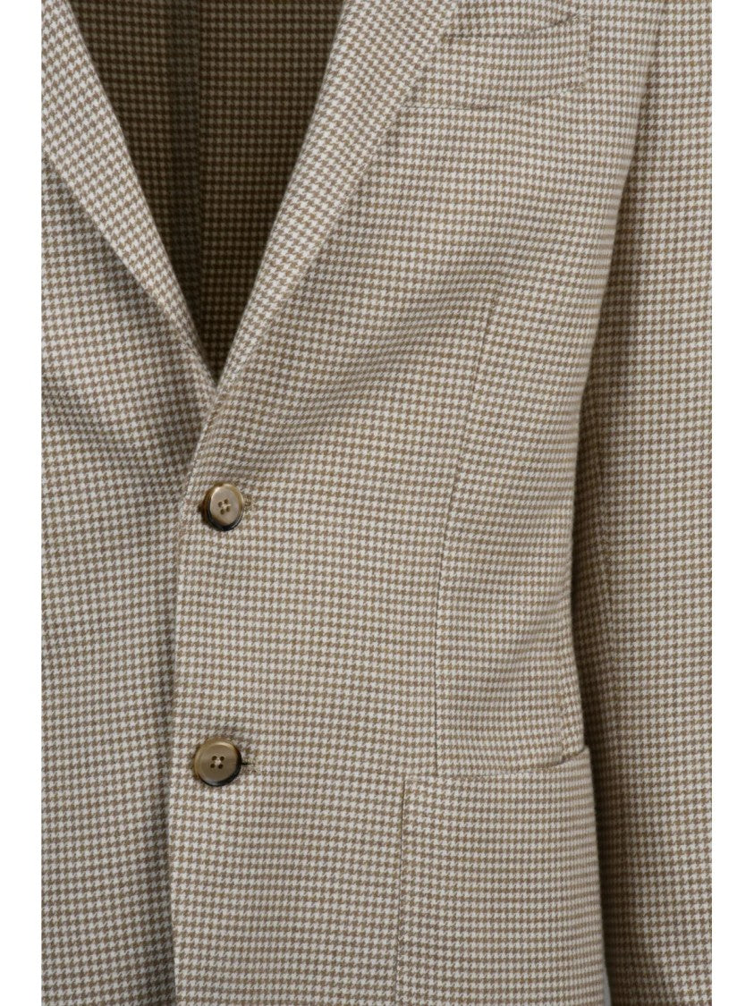 L.B.M. 1911 Beige Rounded Unlined Cotton Blazer